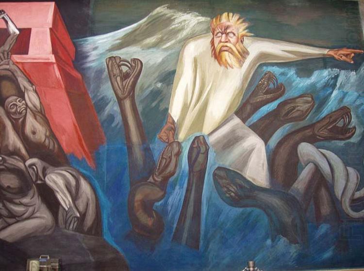 Departure of Quetzalcoatl, Dartmouth mural, Jose Clemente Orozco